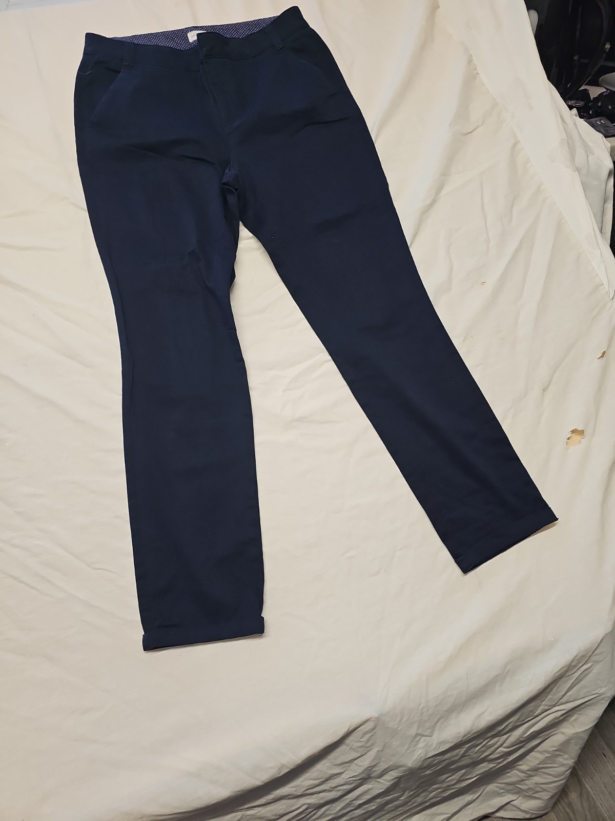 Monsoon Navy Blue Tailored Trousers - Size UK 12 A1 1198 image 4