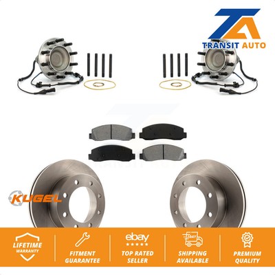 Front Hub Bearing Assembly Disc Brake Rotor & Pads Kit For Ford F-450 Super Duty