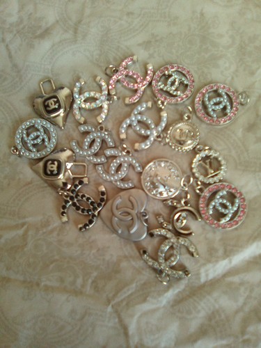 Silver Lot Of 18 16 - 25mm STAMPED Zipper Dior Gucci Chanel Charm