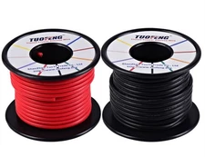 14 AWG Wire, Soft and Flexible Silicone Insulated Wire 66 Feet [33 ft Black a...