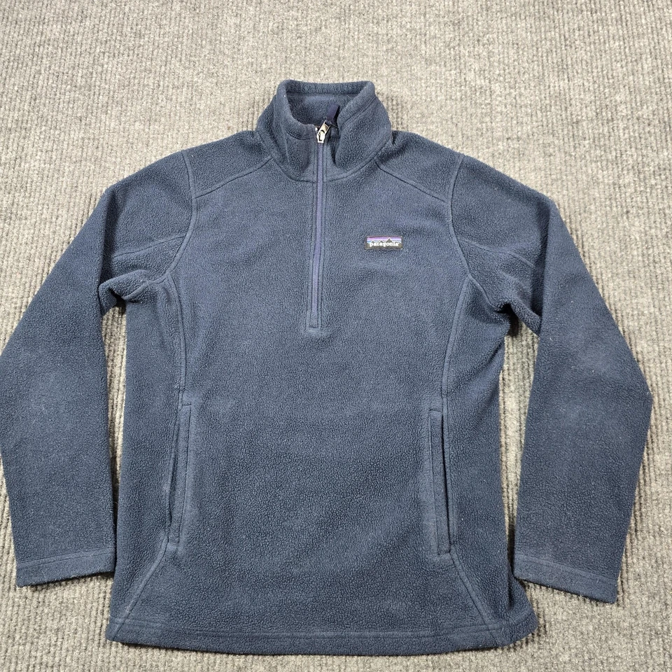 Patagonia Synchilla Marsupial Pullover Womens Medium Navy Fleece 1/4 Zip 23005 - Image 2 of 4