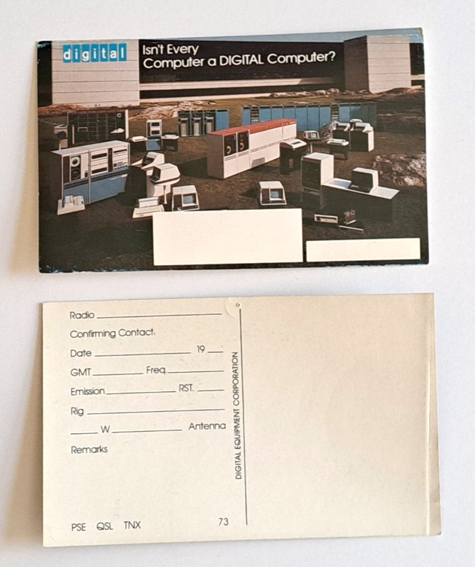 CQ DX CQ DX Digital Equipment Corporation Marlboro MR1 Ham Radio QSL cards RARE