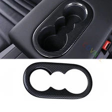 Car Rear Water Cup Holder Panel Trim Fit For VW Jetta Mk7 2019-2021 Carbon Fiber