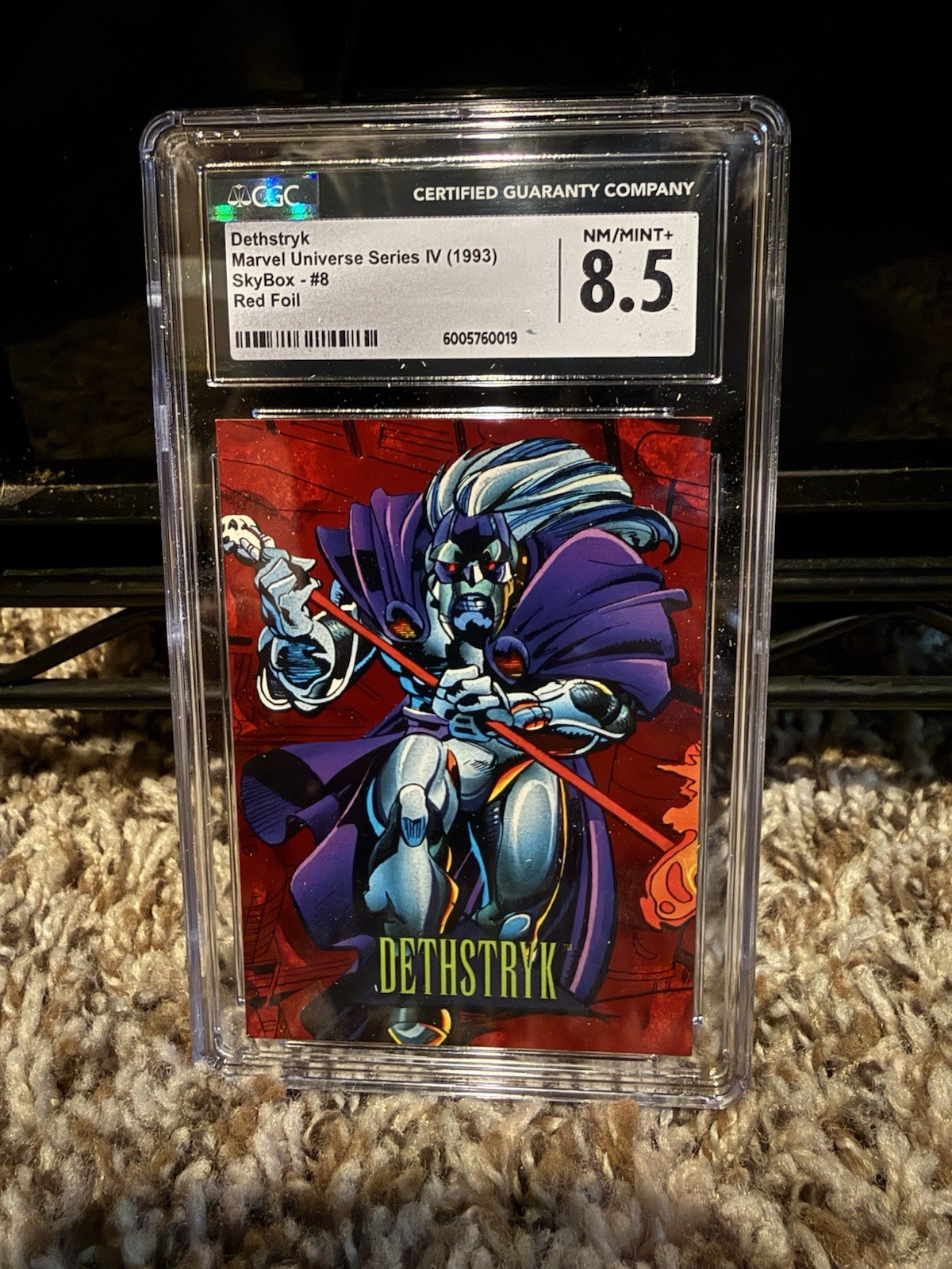 Marvel Universe 1993 Series 4 Red Foil #8 Dethstryk CGC 8.5