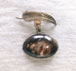Vintage Antique Native American Sterling Silver Feather Brooch Pin