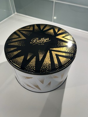Betty s Of Harrogate runde leere Kuchen-Keksdose aus Metall - Größe 25 cm x 14 cm