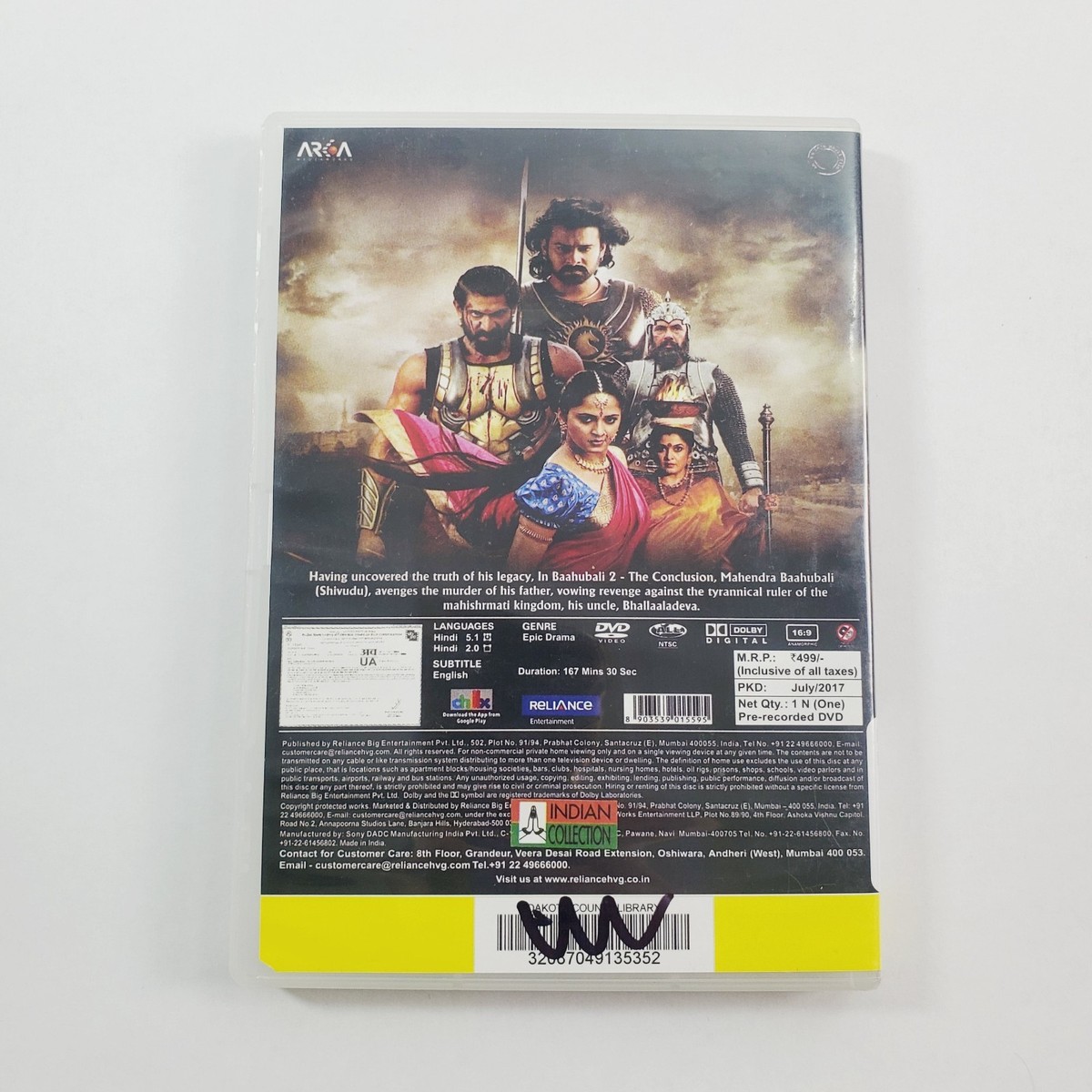 Bahubali The Conclusion Bollywood Super Hit Film DVD for sale