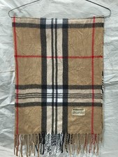 Burberry Cashmere Scarf Nova Check Wrap Camel Beige Preloved