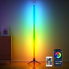 RGB LED Corner Floor Lamp Smart App Remote Control Color Changing Standing Light