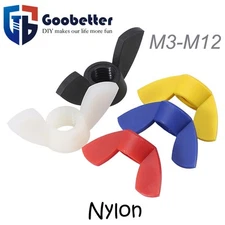 Nylon Butterfly Wing Nuts For Nylon Screws Bolts Black/White/Red/Blue/Yellow