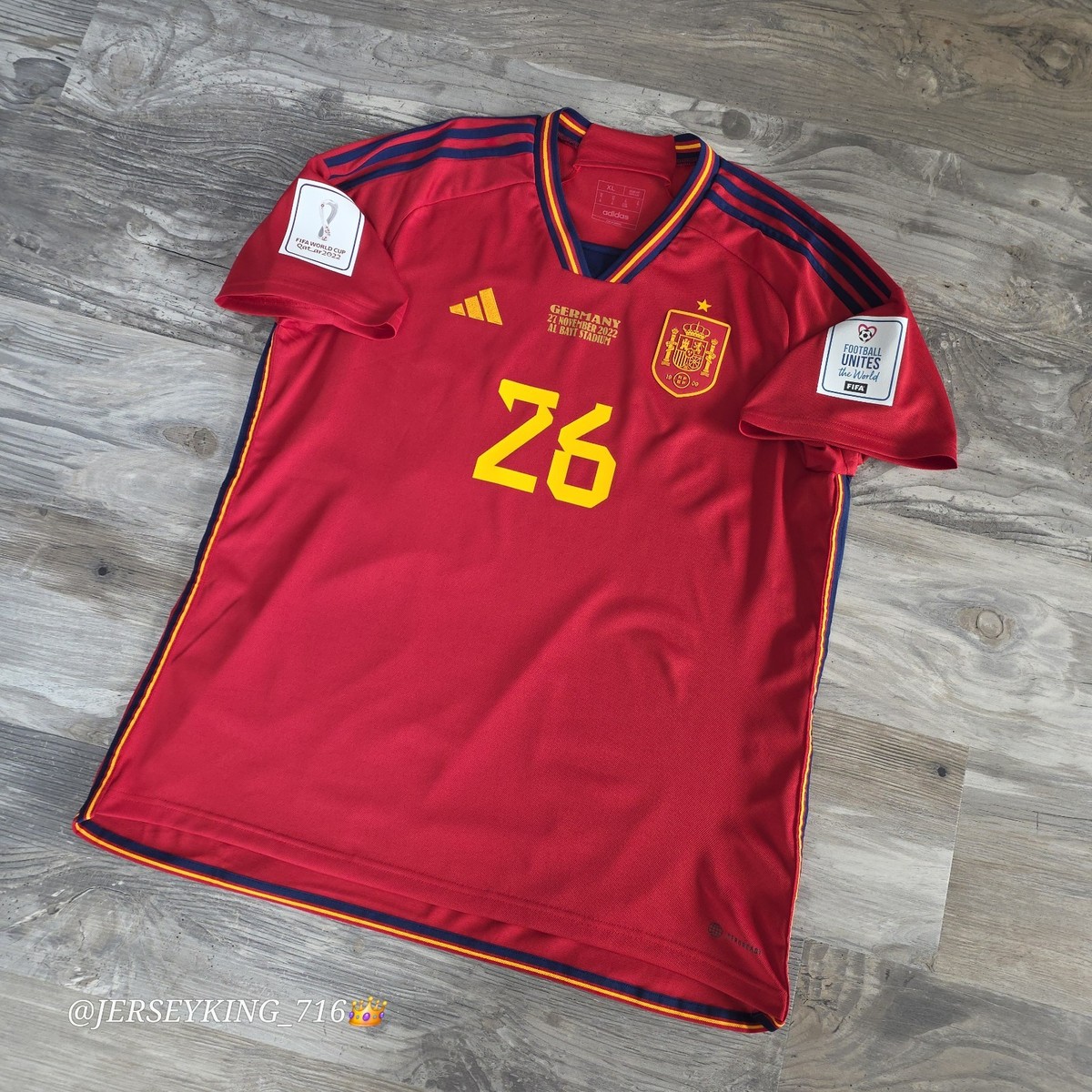 ??Adidas Spain Pedri #26 2022 Qatar World Cup Home Jersey Vs 