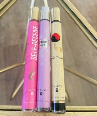 (3) VV Love Perfumes 1.2 Fl Oz Self Deceive La Bella Viva lovely dream