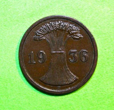 S2 - Germany 2 Reichspfennig 1936-F Uncirculated Bronze Coin - Weimar Republic