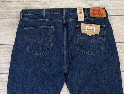 Levi's Mens 501 Original Denim Jeans 44w X 30l 30 Dark Stone Blue