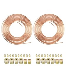 25 Ft 3/16" Copper Brake Line Tubing Kit with Inverted Tube Nut Compatible