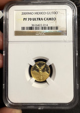 2009 Mexico Gold Libertad - 1/10 oz - NGC PF 70 - Rare Perfect Coin !!