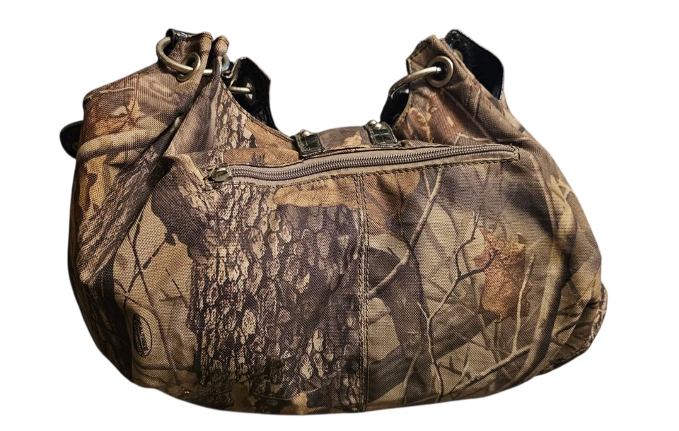 Cartera Grande Realtree Madera Dura Camuflada Flor De Lis Cierre Brillante Boho-Chic Foto 2 de 4