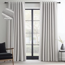 94 Inches Long Custom Ceiling Grey Blackout Urtains, Modern Light Blocking Tr...