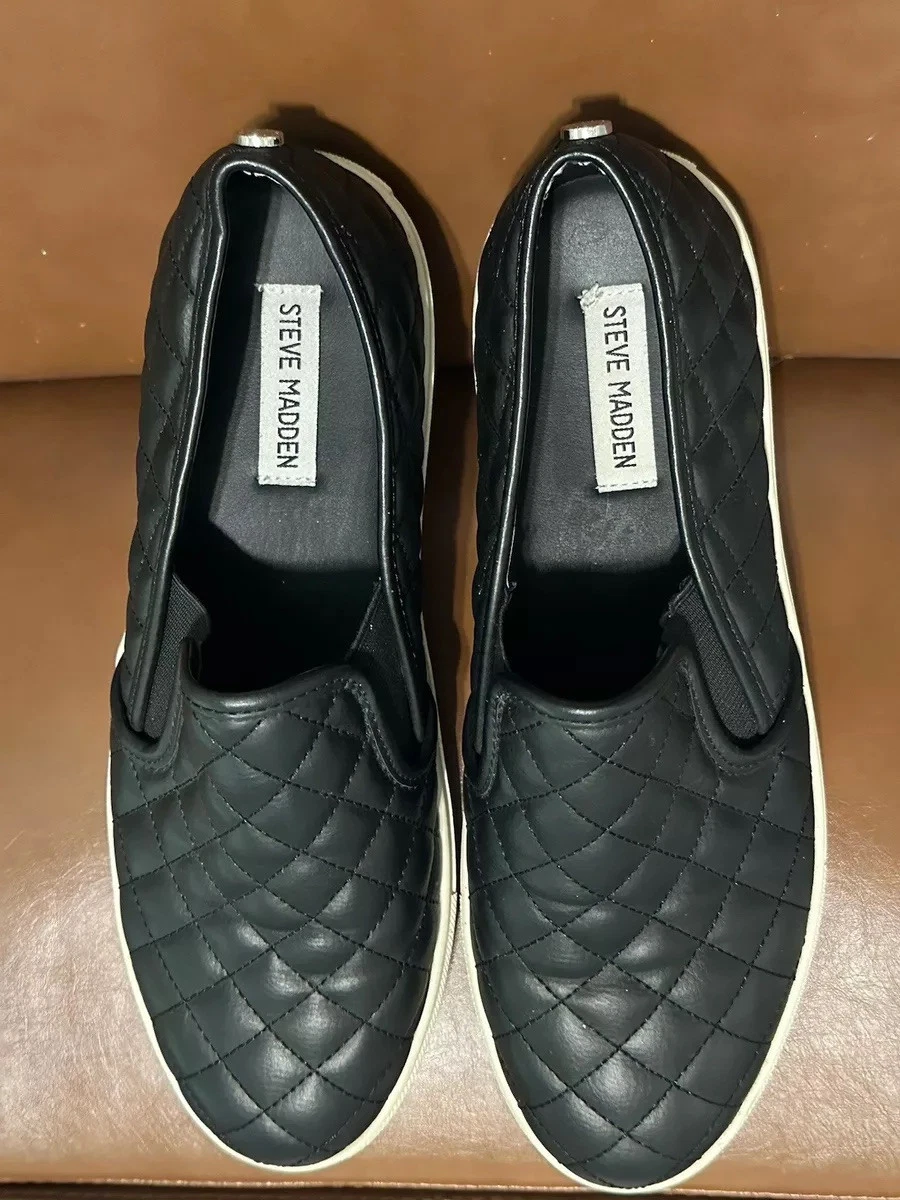 Steve Madden Faux Leather Black Athletic Shoes for Women for  display picture 1