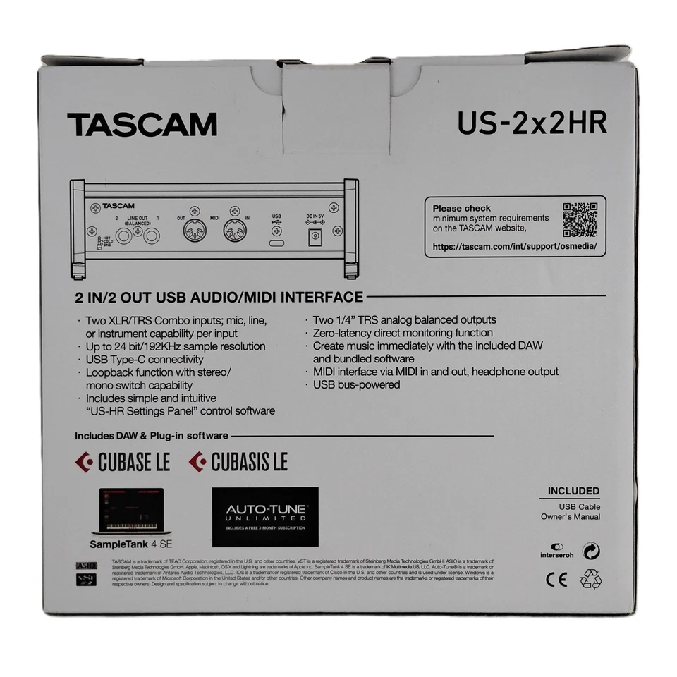 US-2x2HR High Resolution USB Audio Interface  - Image 3 of 4