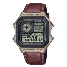 Casio AE-1200WHL-5AV, World Time Watch, Chronograph, 5 Alarms, 10 Year Battery