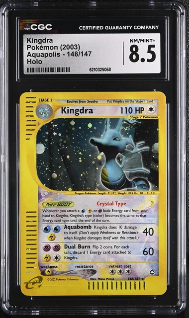 Pokemon Kingdra Aquapolis 148/147 Crystal Holo CGC 8.5