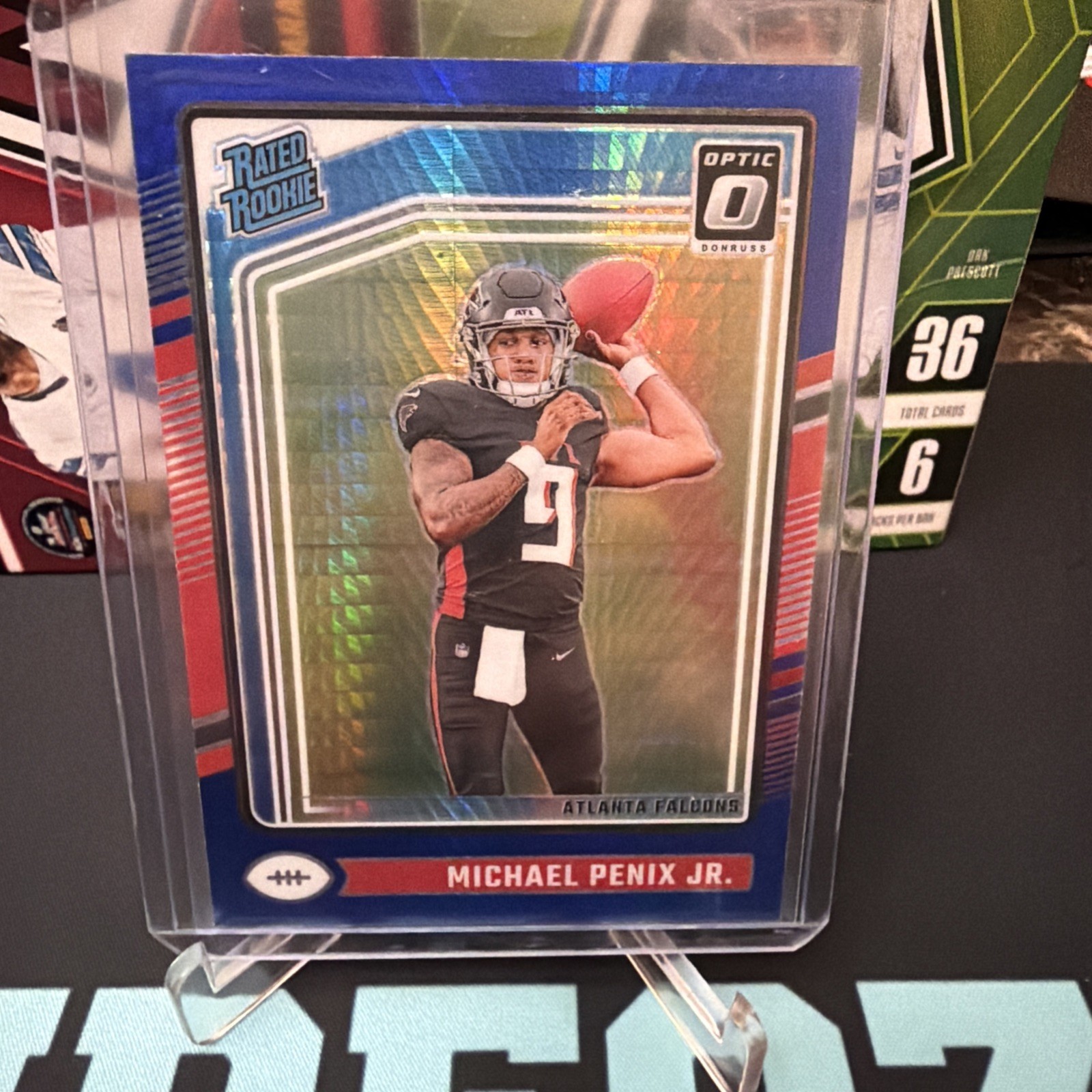 2024 Donruss Optic Michael Penix Jr. Blue Hyper Rated Rookie #279 Falcons