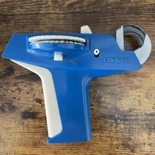 Vintage DYMO Blue Embossing Label Maker Handheld Tape Gun With Tape – Works