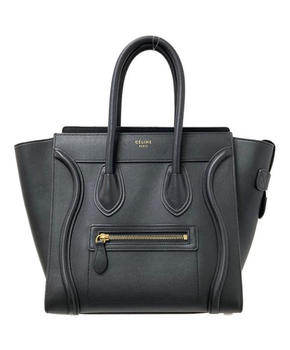 Celine Luggage Micro Shopper Handbag 189793 Black Women's #TFB11963