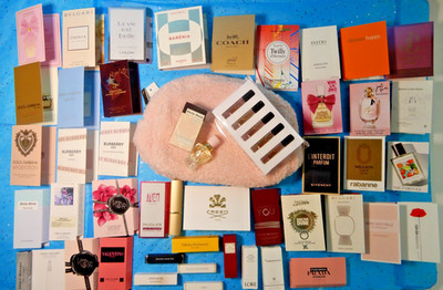 50pc Womens High End Perfume Sample Lot ~Valentino Hermes Miu Miu Bvlgari Creed