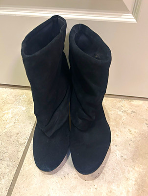 Steve Madden C-PLSEN Women s Black Leather Ankle Bootie Pull On Round Toe 10