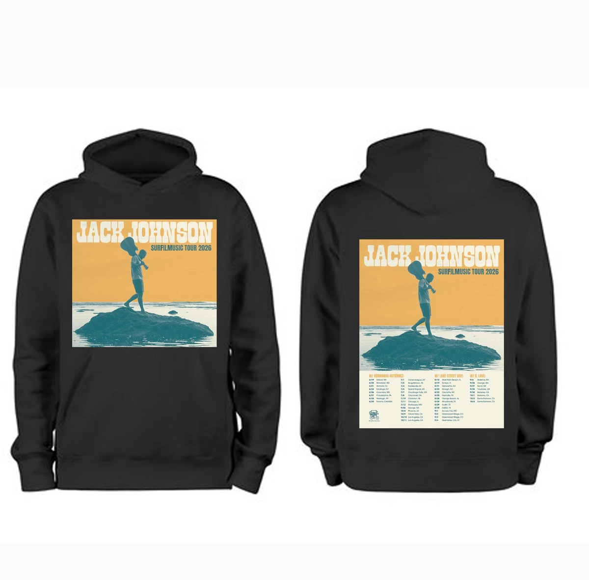 JACK JOHNSON's SURFILMUSIC SUMMER 2026 TOUR T-Shirt Or Hoodie | eBay