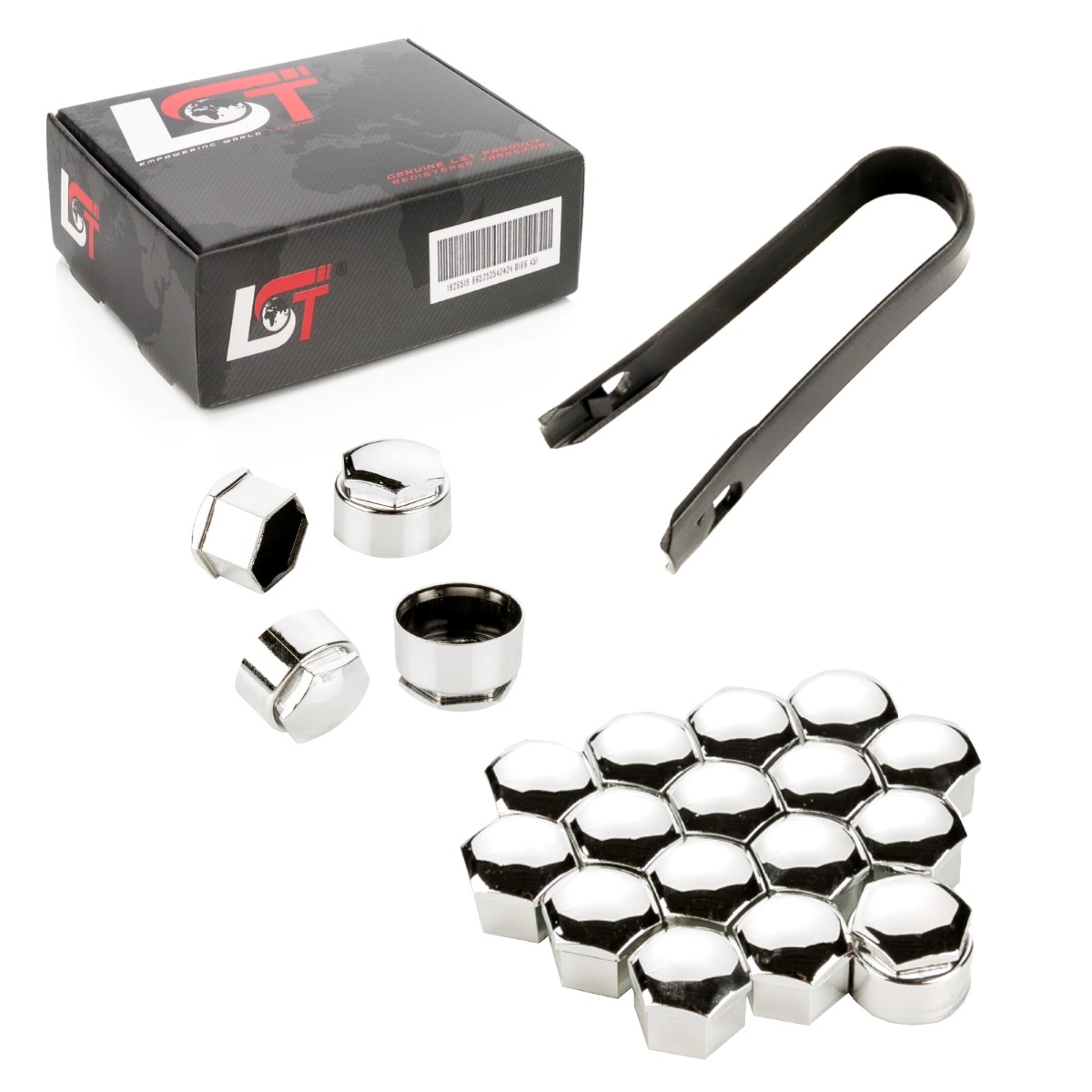 20X Wheel Nut Caps Set 17 Mm Theft Resistant Chrome For VW Lupo Passat