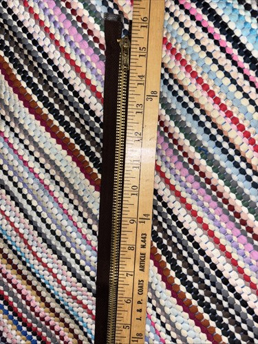 Vintage 16" MÄNTEL CLARK (acq.) KRONE GOLDFARBEN REISSVERSCHLUSS TRENNUNG Metall BAUMWOLLE - Bild 7 von 7