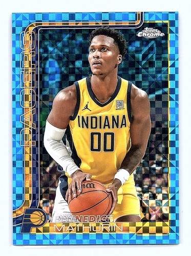 2025-26 Topps Chrome Basketball Bennedict Mathurin Blue X-Fractor #93 Pacers