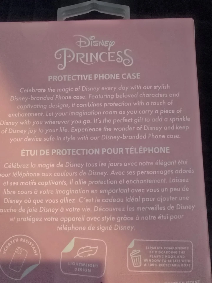 Funda Teléfono Disney Princesa iPhone 13/14/15 Skinnydip Carga Inalámbrica NUEVA Foto 2 de 4