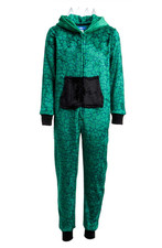 Only Boys Kids One-Piece Pajamas P963 Green  Black Monsters Hood M8-10 Lot of 2