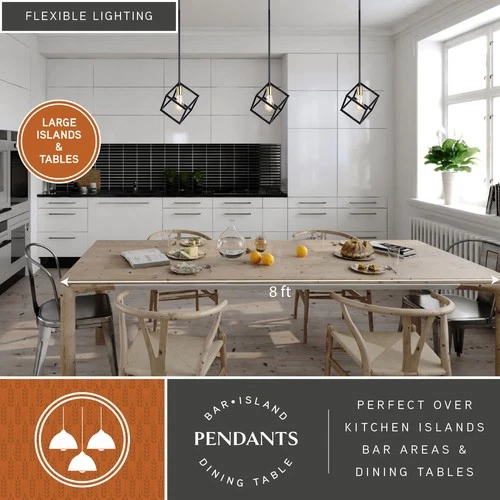 Vaxcel Lighting P0401 Deering 10"W Cube Pendant - Black - Picture 12 of 12