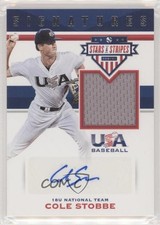 2017 Panini USA Baseball Stars & Stripes Jersey 82/99 Cole Stobbe #86 Auto fm0