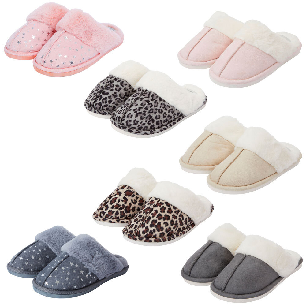 Tokyo Laundry Women's Slippers Faux Suede Mules with Warm Winter