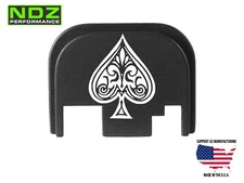 NDZ Glock 17 19 Gen 1-4 Slide Cover Back Plate Aluminum - Ace Of Spades