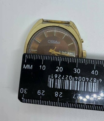 Slava Automatic 27 Jewels Soviet USSR Vintage Mens Gold Plated Wristwatch Rare - Picture 8 of 8