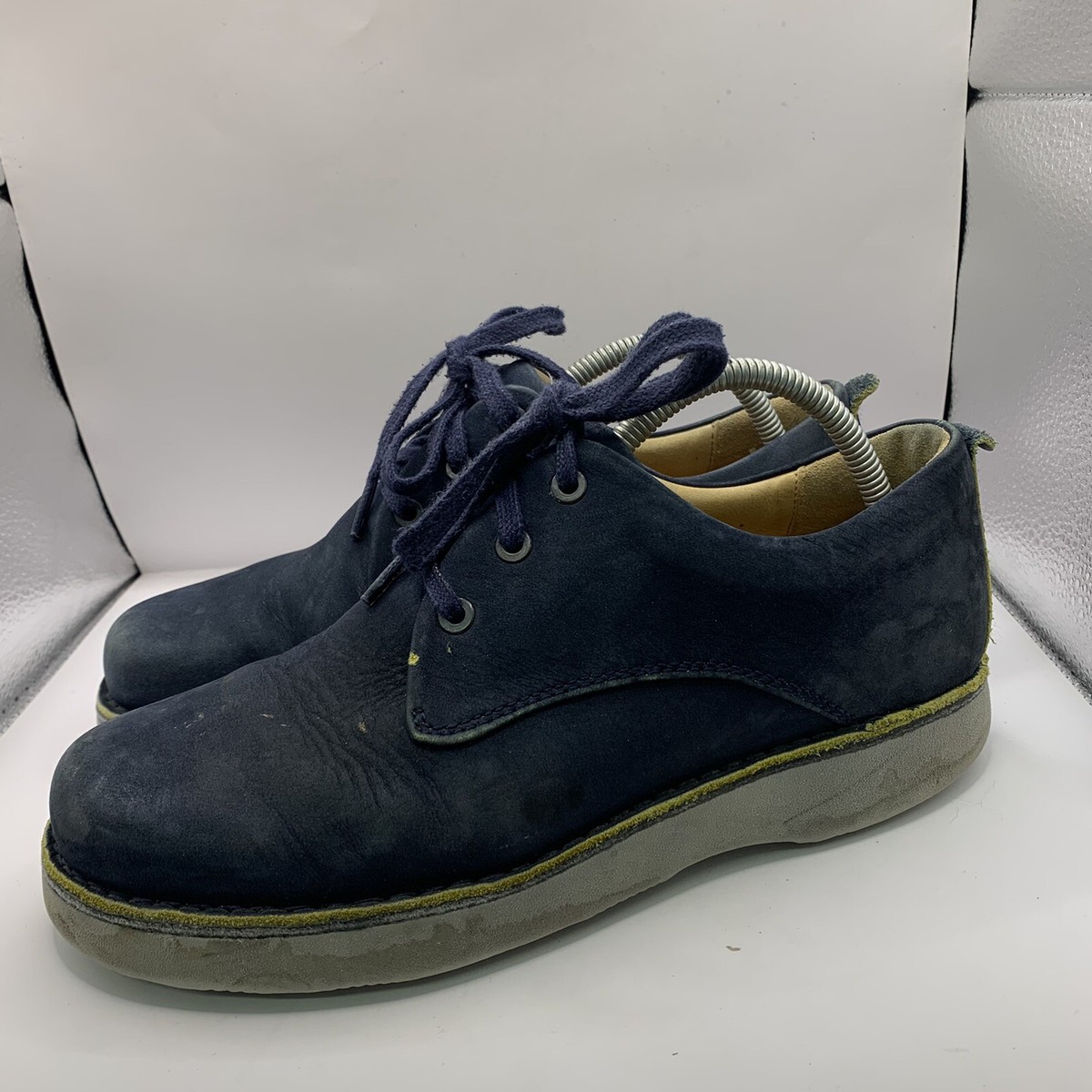 Samuel Hubbard Oxford Shoes Sz 8 Blue Suede Vibram Made In 