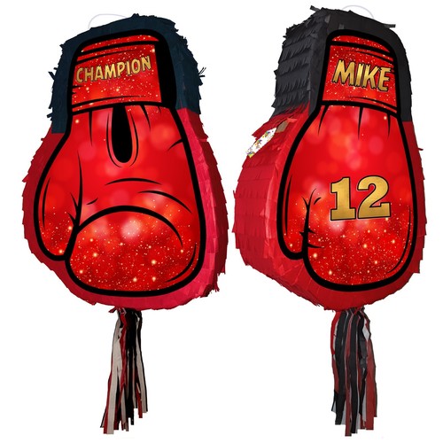 Big pinata boxing glove party game boxer happy birthday theme UFC kick champion - Picture 7 of 9