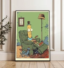 Mr. Poopybutthole Poster Funny Cartoon Wall Art Rick and Morty Cartoon Meme Art