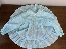 Vtg Cradle Togs Baby Girl Dress Blue White Floral Easter Lace Ruffles Prairie 24
