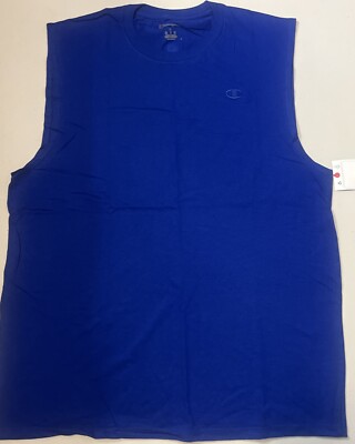 Champion Shirt Mens XL Blue Tank Top Performance 100% Cotton Sleeveless NEW
