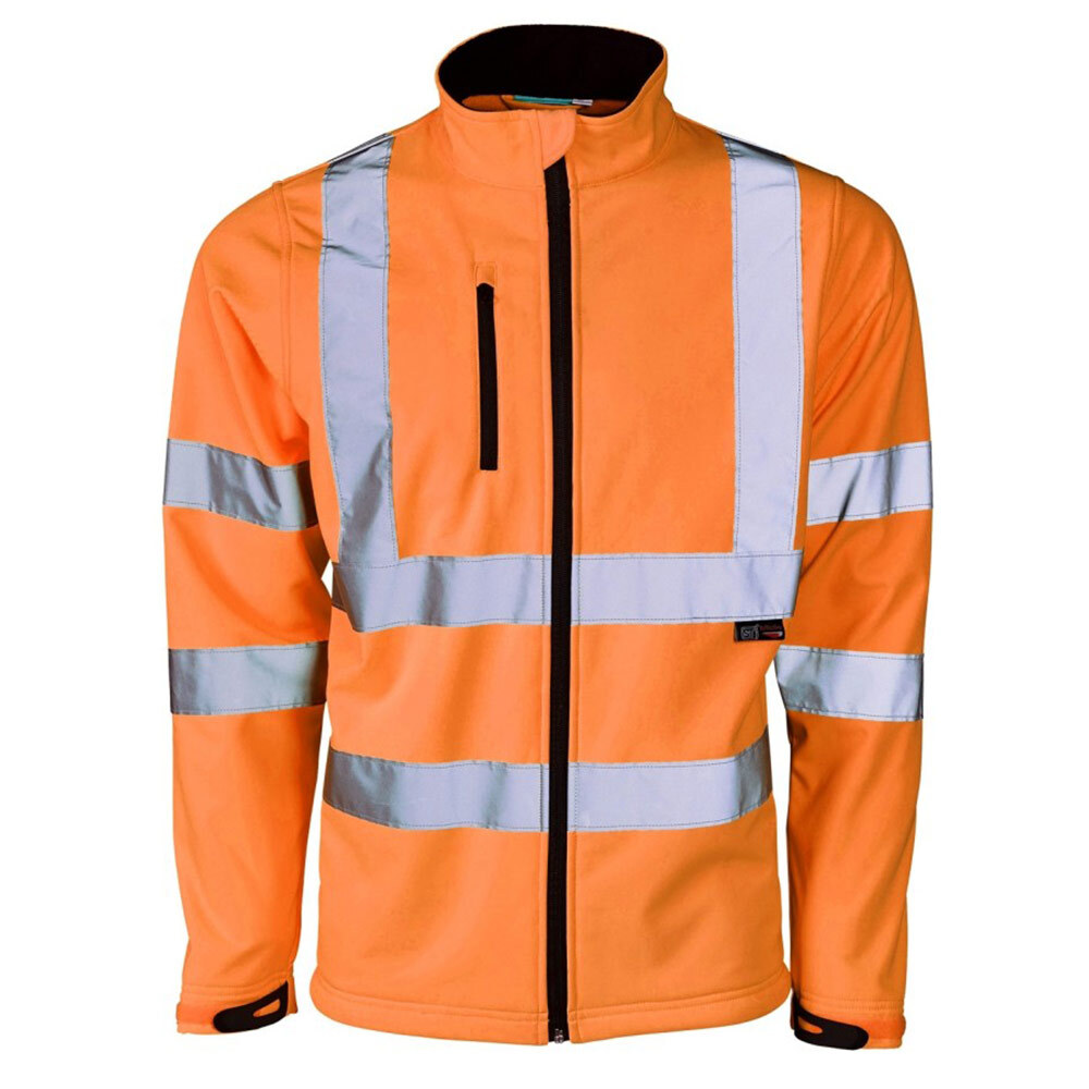 Premium Hi Vis Soft Shell Jacket High Visibility Viz Work Rain Proof Zip Jackets