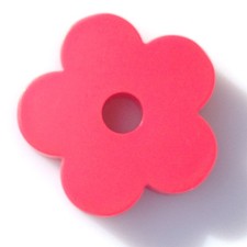 2 x Red "Doughboy"/ 5-Petal Flower Shape 45 RPM Turntable Adapters
