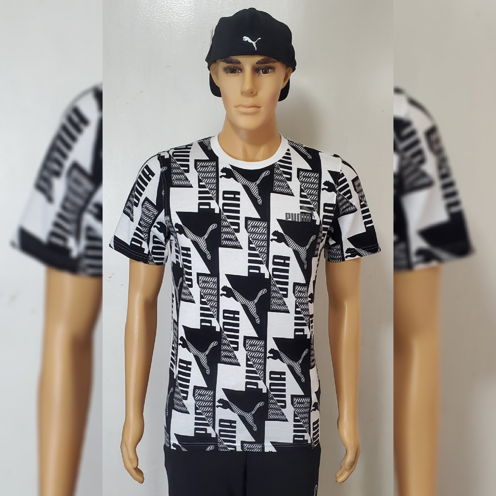 PUMA POWER AOP TEE MEN'S REGULAR FIT SHORT SLEEVE COLLECTION 2022 SIZE L WHITE